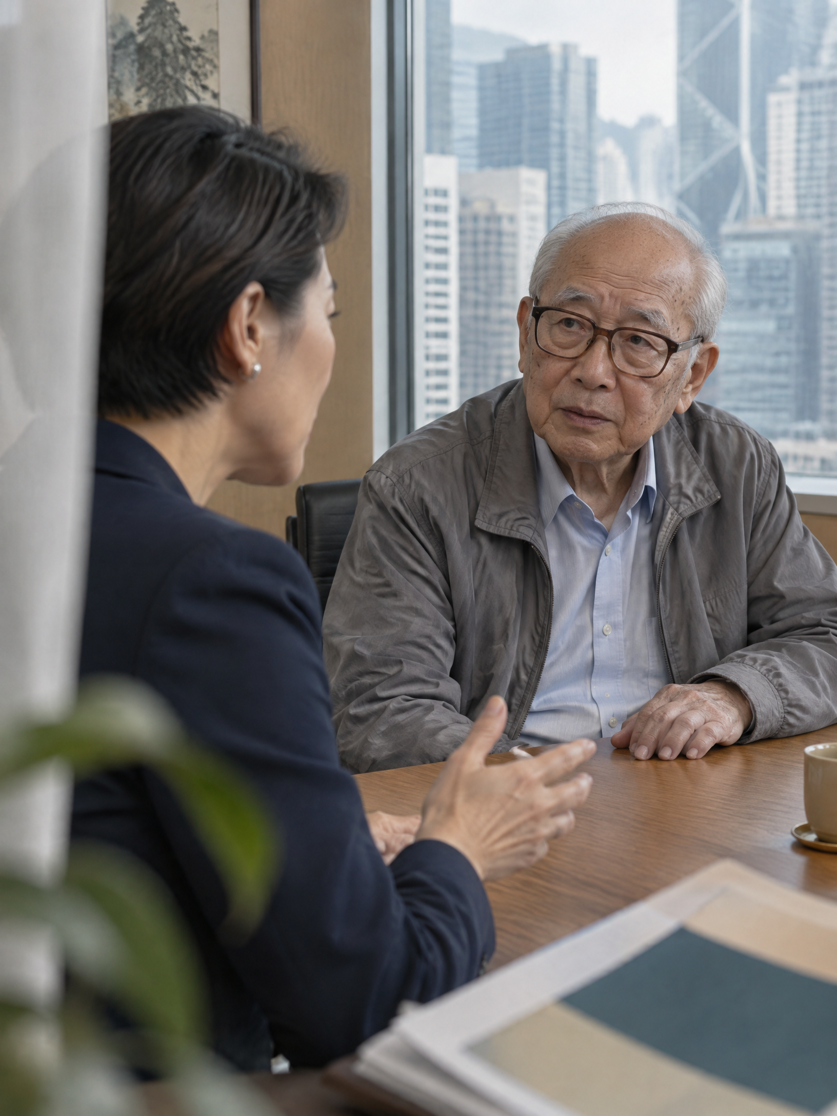 律師向長者及子女解釋文件